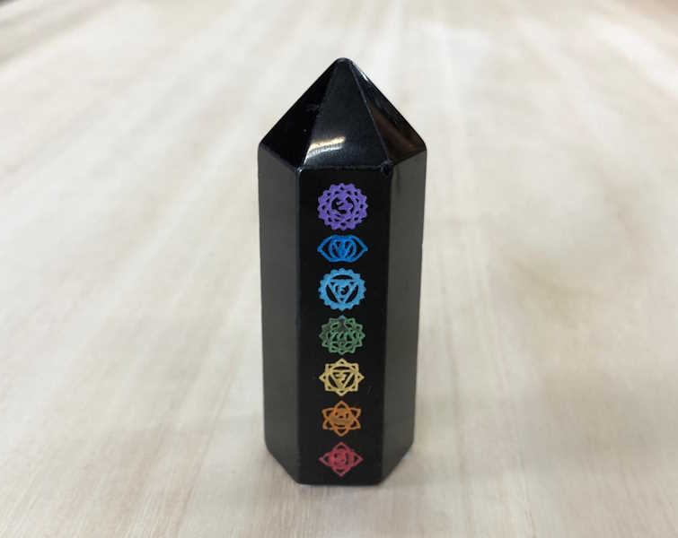 Punta Generador Obsidiana Chakras